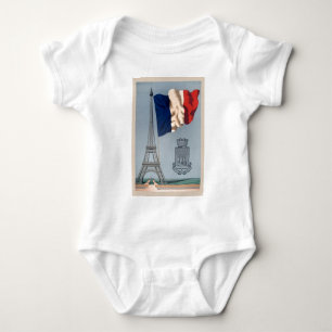 Body Para Bebé Bandera nacional francesa y Torre Eiffel