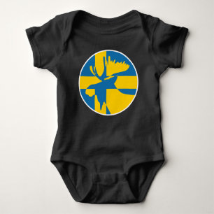 Body Para Bebé Bandera nacional sueca de Suecia Moose
