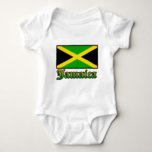 Body Para Bebé Bandera, negro, verde y amarillo de Jamaica (Anverso)