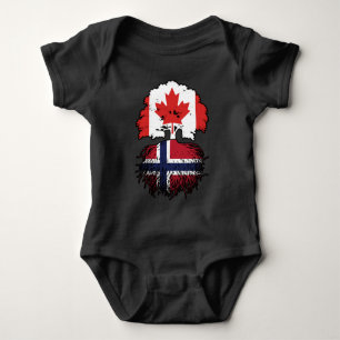 Body Para Bebé Bandera noruega canadiense de raíces de árboles en