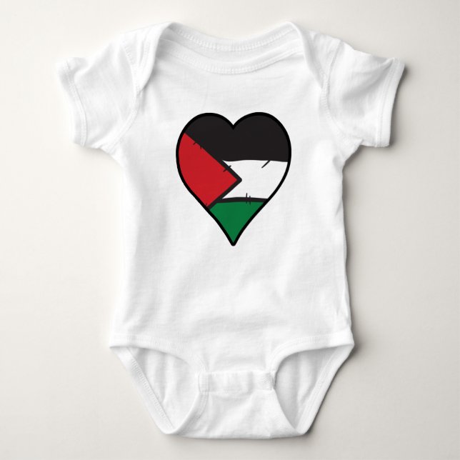 Body Para Bebé Bandera palestina del Corazón de Palestina (Anverso)