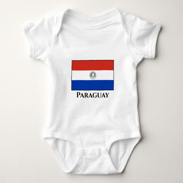 Body Para Bebé Bandera paraguaya (Anverso)