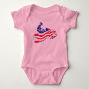 Body Para Bebé Bandera Patriótica Americana Snowmobile