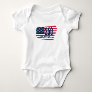 Body Para Bebé Bandera Retro América 250 Años Aniversario 250