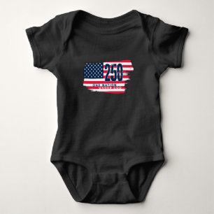 Body Para Bebé Bandera Retro América 250 Años Aniversario 250