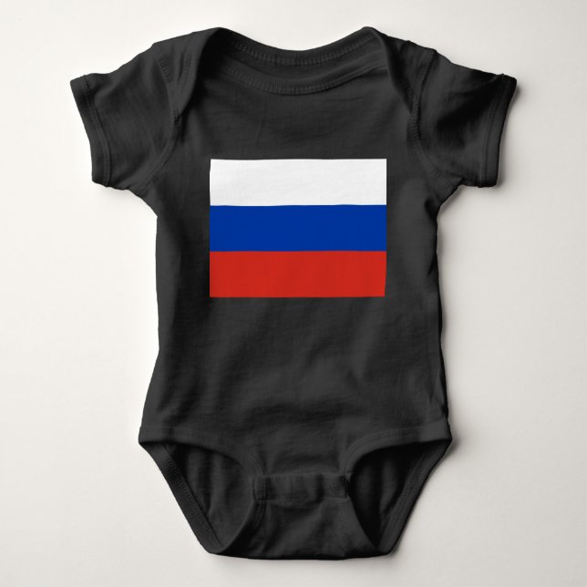 Body Para Bebé Bandera rusa (Rusia) Baby Bodysuit (Anverso)