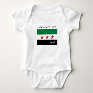 Body Para Bebé Bandera siria, "hecha con amor" en Siria