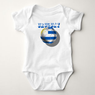 Body Para Bebé Bandera uruguaya del amor del fútbol del futbol
