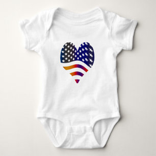 Body Para Bebé bandera usa corazón amor americano honor tropas ra