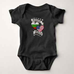 Body Para Bebé Banderas de corazón búlgaro americano Bulgaria Amé