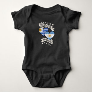 Body Para Bebé Banderas del corazón argentino en Uruguay Argentin