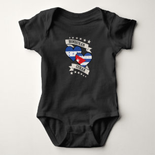 Body Para Bebé Banderas del corazón cubano hondureño Honduras Cub