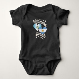 Body Para Bebé Banderas del corazón de Guatemala Argentina