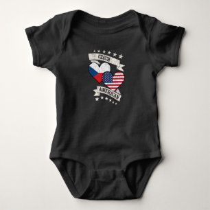 Body Para Bebé Banderas del corazón de los Estados Unidos de Amér