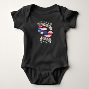 Body Para Bebé Banderas del Corazón Puertorriqueño Americano Puer