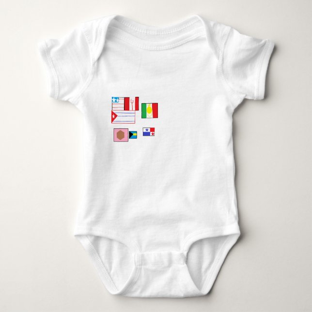 Body Para Bebé banderas del mundo (Anverso)