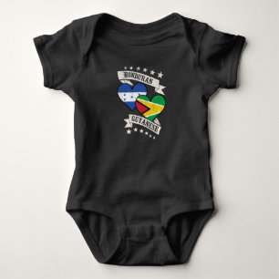 Body Para Bebé Banderas hondureñas guyanesas del corazón Honduras