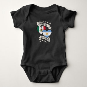 Body Para Bebé Banderas Mexicanas Argentinas del Corazón de Méxic