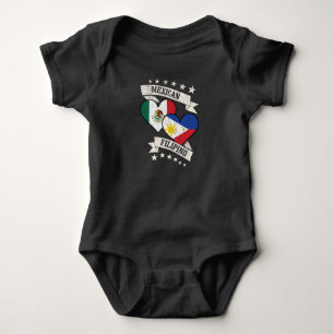 Body Para Bebé Banderas Mexicanas Filipinas del Corazón