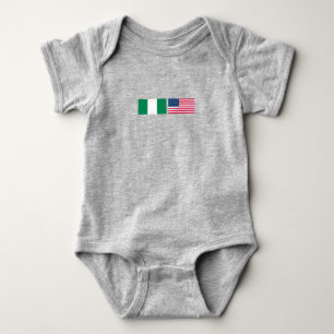 Body Para Bebé Banderas nigerianas y estadounidenses lado a lado