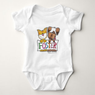 Body Para Bebé Banner del perro y el gato sostienen al FOSTER