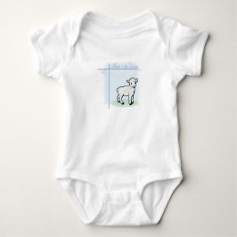 Body Para Bebé Baptism Blue Boy Lamb, Personalizable
