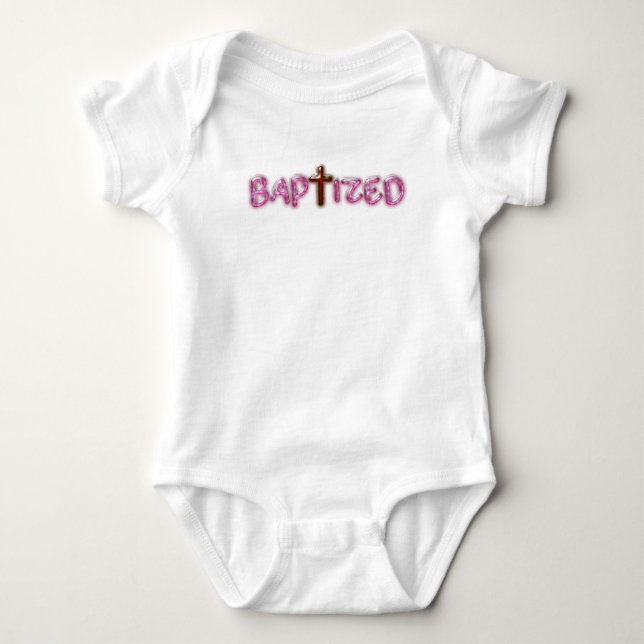 Body Para Bebé Baptizado - Traje para bebés cruzado rosa - Regalo (Anverso)