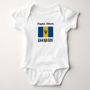 Body Para Bebé Barbados y bandera barbadense con tu nombre