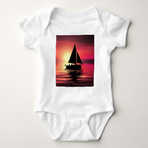 Body Para Bebé Barco de vela al atardecer en el mar Diseño de art