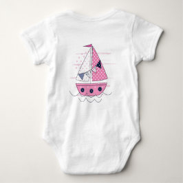 Body Para Bebé Barco de vela chica portilla rosa blanco lunares 