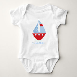 Body Para Bebé Barco de vela rojo y azul