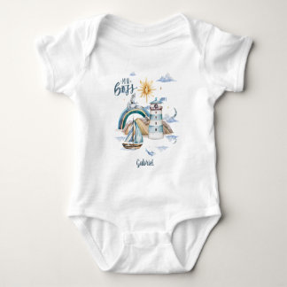 Body Para Bebé Barco Jefe Mini en el Océano Personalizable