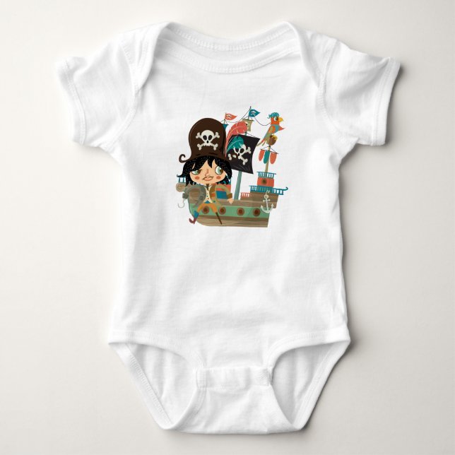 Body Para Bebé Barco pirata y pirata (Anverso)