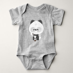 Body Para Bebé Barista Panda Lindo