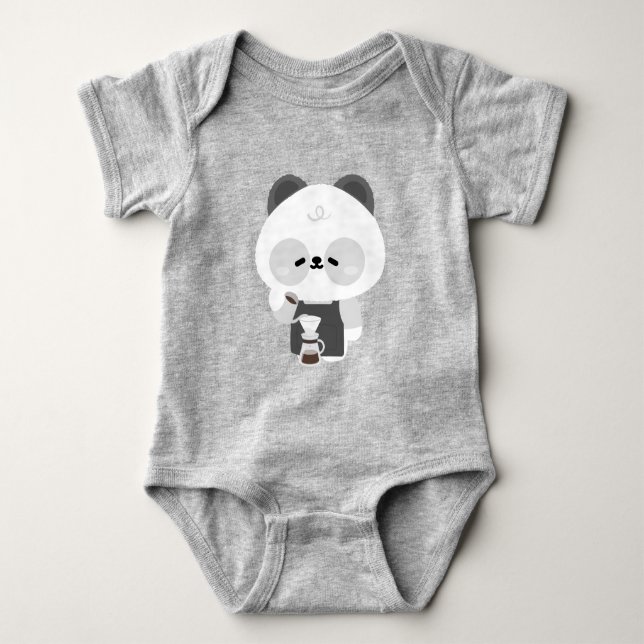 Body Para Bebé Barista Panda Lindo (Anverso)