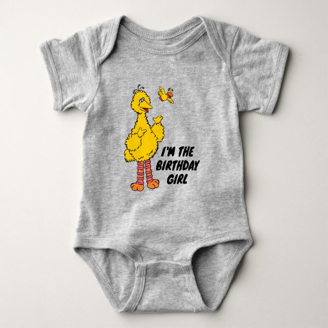 Body Para Bebé Barrio Sésamo | Cumpleaños de aves grandes y peque (Anverso)