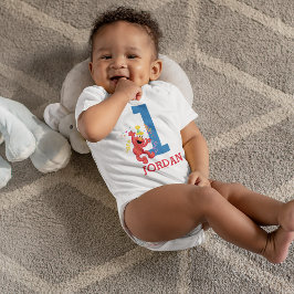 Body Para Bebé Barrio Sésamo | Elmo - Arcoiris Primer cumpleaños