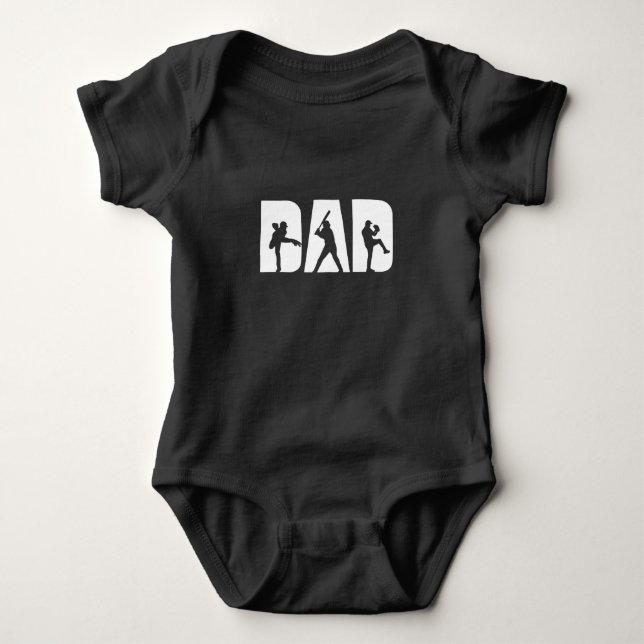 Body Para Bebé Baseball Player Dad Baseball Lovers Men Father Day (Anverso)