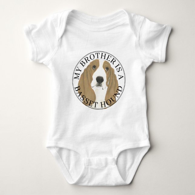 Body Para Bebé Basset Hound Big Brother (Anverso)