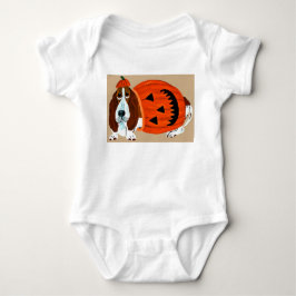 Body Para Bebé Basset Hound con disfraz de Jack-o-lantern de Hall