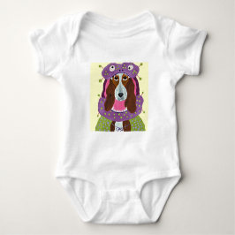 Body Para Bebé Basset Hound con disfraz de Monstruo Espantoso