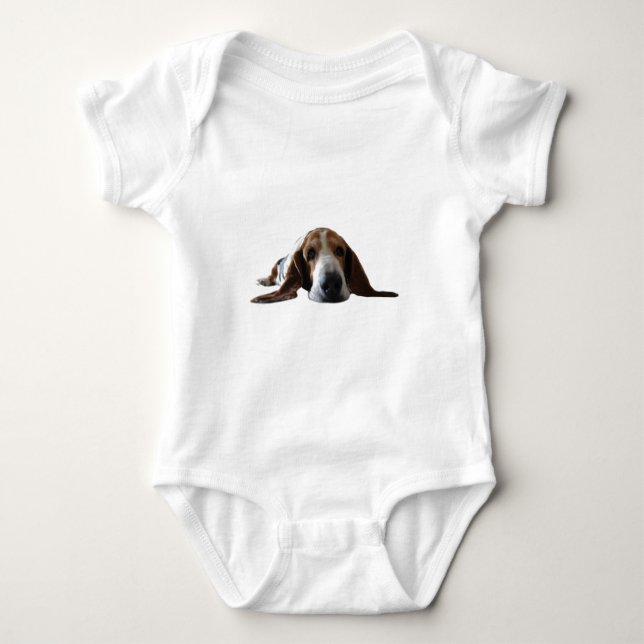 Body Para Bebé Basset Hound que se acuesta (Anverso)