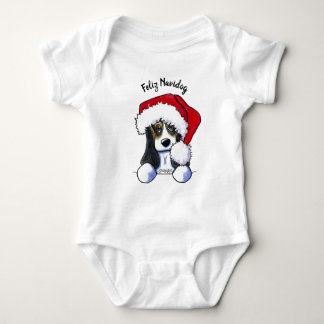 Body Para Bebé Basset Navidades de KiniArt