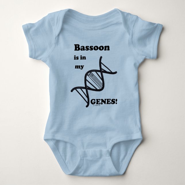 Body Para Bebé Bassoon en mis genes (Anverso)