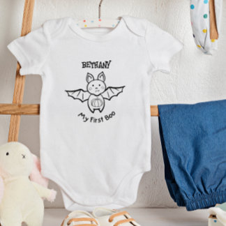 Body Para Bebé 🦇 Bat de Halloween y Calabaza Mi Primer Boo!