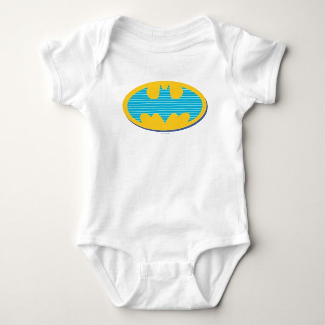Body Para Bebé Batman | Símbolo de franjas cian (Anverso)
