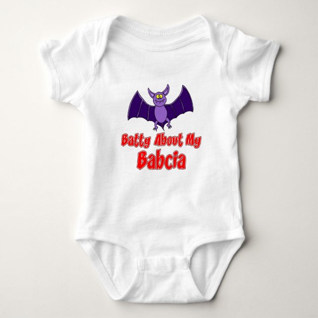 Body Para Bebé Batty Acerca De Mi Babcia (Anverso)