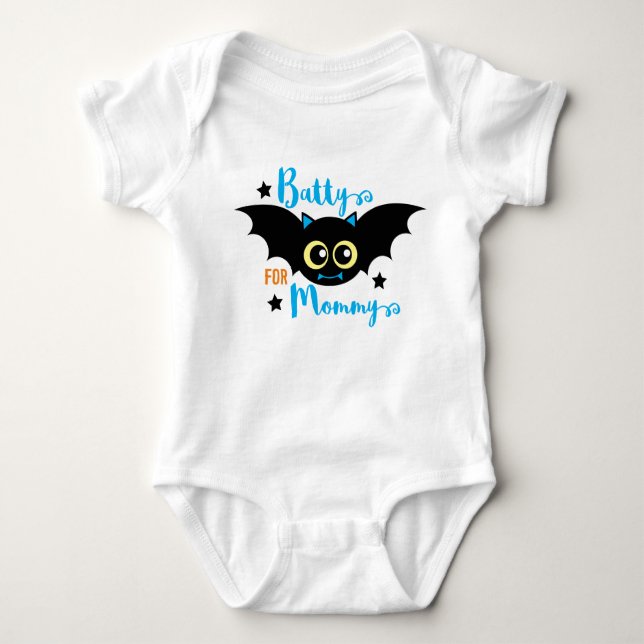 Body Para Bebé Batty para mamá linda primera bola azul de Hallowe (Anverso)