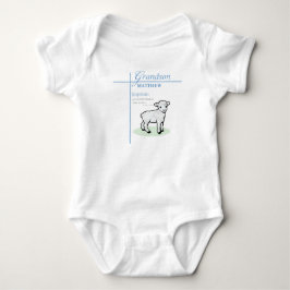 Body Para Bebé Bautizo Nieto Azul Niño Cordero Personalizado