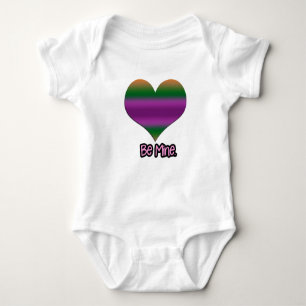 Body Para Bebé Be Mine Valentine Purple Stripe Heart